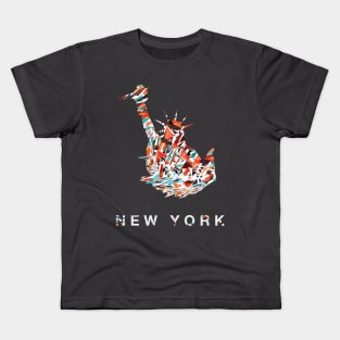 New York statue of Liberty abstract print Kids T-Shirt